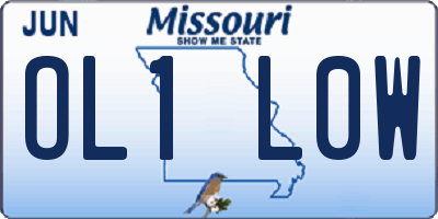 MO license plate OL1L0W