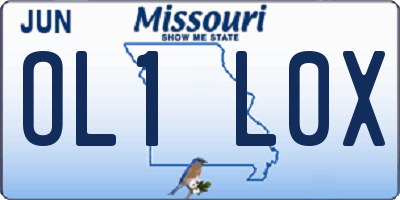 MO license plate OL1L0X