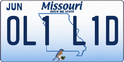 MO license plate OL1L1D