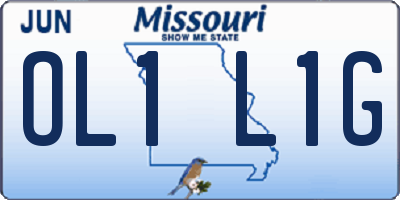 MO license plate OL1L1G