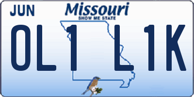 MO license plate OL1L1K