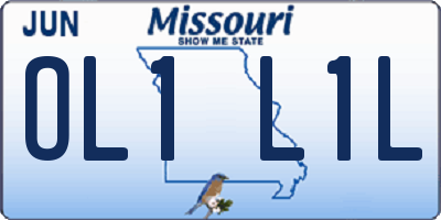 MO license plate OL1L1L