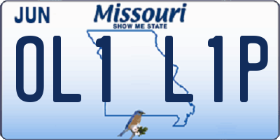 MO license plate OL1L1P