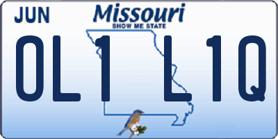 MO license plate OL1L1Q