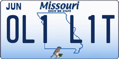 MO license plate OL1L1T