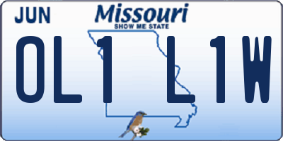 MO license plate OL1L1W