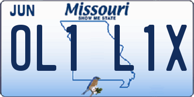 MO license plate OL1L1X