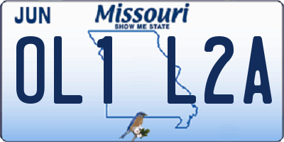 MO license plate OL1L2A