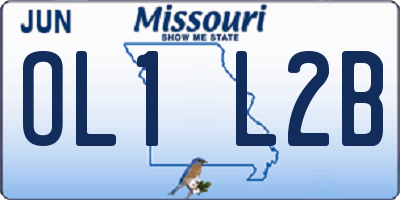MO license plate OL1L2B