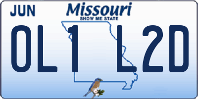 MO license plate OL1L2D