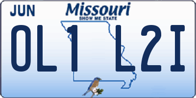 MO license plate OL1L2I