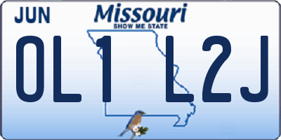 MO license plate OL1L2J