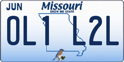 MO license plate OL1L2L