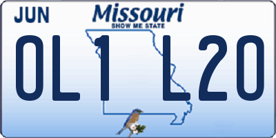 MO license plate OL1L2O