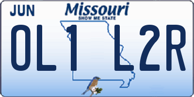 MO license plate OL1L2R