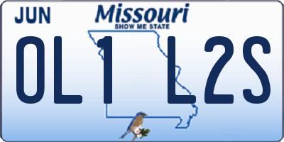 MO license plate OL1L2S