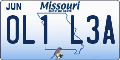 MO license plate OL1L3A