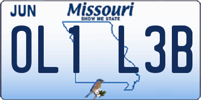 MO license plate OL1L3B