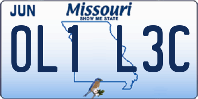 MO license plate OL1L3C