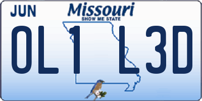 MO license plate OL1L3D