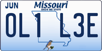 MO license plate OL1L3E
