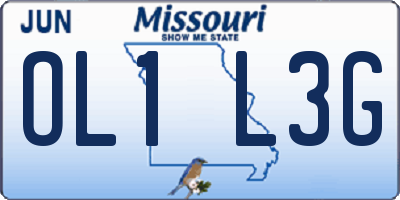 MO license plate OL1L3G