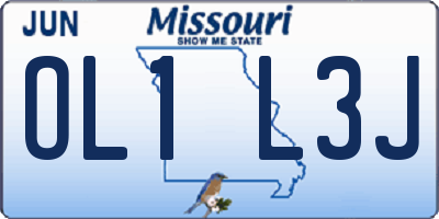 MO license plate OL1L3J