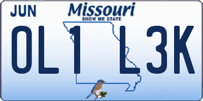 MO license plate OL1L3K