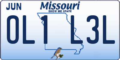 MO license plate OL1L3L