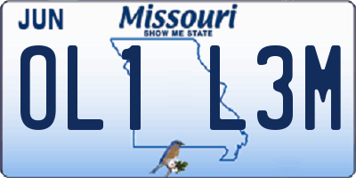MO license plate OL1L3M