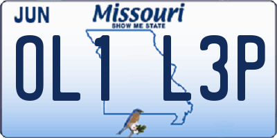 MO license plate OL1L3P