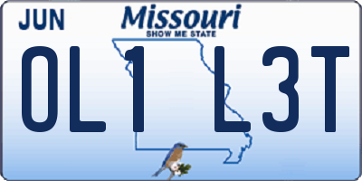 MO license plate OL1L3T