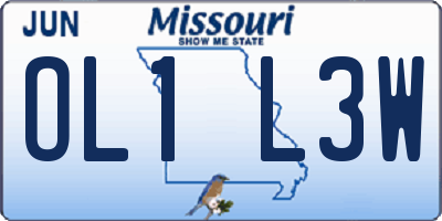 MO license plate OL1L3W