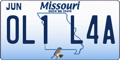 MO license plate OL1L4A