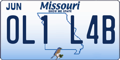 MO license plate OL1L4B