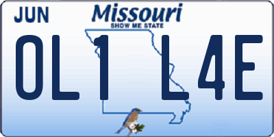 MO license plate OL1L4E