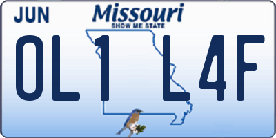 MO license plate OL1L4F