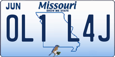 MO license plate OL1L4J