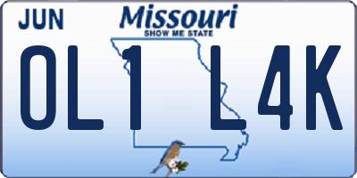 MO license plate OL1L4K