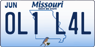 MO license plate OL1L4L