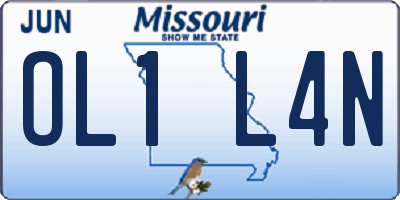MO license plate OL1L4N