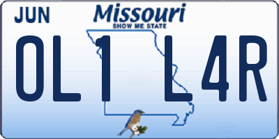 MO license plate OL1L4R