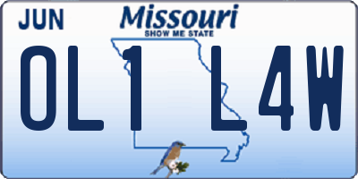 MO license plate OL1L4W