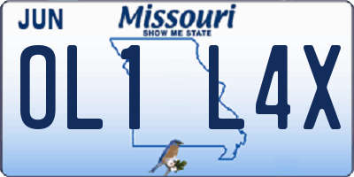 MO license plate OL1L4X