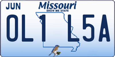 MO license plate OL1L5A