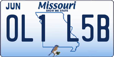 MO license plate OL1L5B