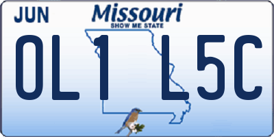 MO license plate OL1L5C