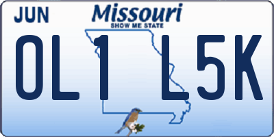 MO license plate OL1L5K