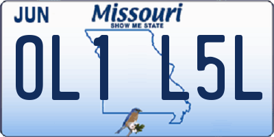 MO license plate OL1L5L