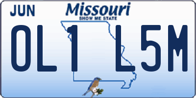 MO license plate OL1L5M